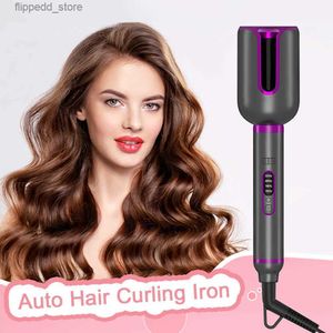 Curling Irons Rotating Curling Iron Wand Waves Natural Curls Styling Tools Ceramic Curly Automatic Power-Off Hair Curler For Hair Care Q231128