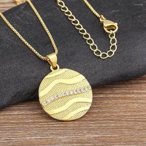 Chains AIBEF High Quality Wave Grain Minimalist Copper CZ Classic Jewelry Exquisite Pendant Necklace Daily Wearing Party Women Gift