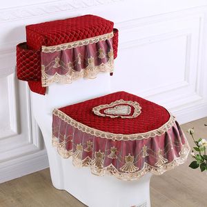 Covers Fyjafon 3pcs Toilet Seat Cover With Storage Bag Overcoat Toilet Case Red Coffee Closestool Seat cover Washable Warm Seat cover