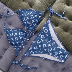 Frauen Drei-Punkt-Badeanzug Mode Sommer zweiteilige Bikini-Anzüge Set mit Buchstaben Sexy Strand-Badeanzüge Bademode Kleidung M258