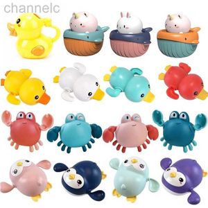 Bath Toys Baby Ing Ducks Cartoon Animal Whale Crab Swimming Pool Classic Chain Clockwork Water Toy For Spädbarn 0 24 månader