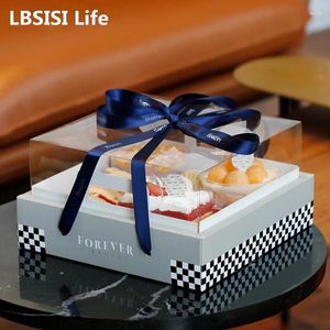 Envoltório de presente lbsisi vida 5 pcs caixas de bolo transparentes pet para pastelaria artesanal cupcake embalagem festa de aniversário de casamento decoração de chuveiro de bebê