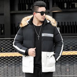 Men's Down 2023 Men Premium Brand Keep Warm Winter Cotton Jackets/Man Color Matching Slim Fit Tempo libero Vestiti imbottiti in cotone Large Size 8XL