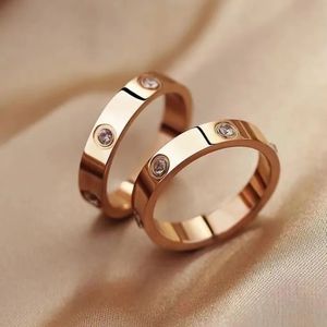 Designer love screw diamond ring gifts mens gold rings for women silver luxury wedding