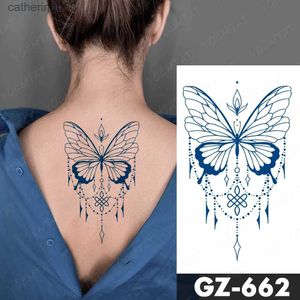 Tatuagens Coloridas Desenho Adesivos À Prova D 'Água Tatuagem Temporária Adesivo Suco Duradoura Tinta Flor Linha Braço Genipin Herbal SemiPermanente Glitter Falso Tato Body ArtL23