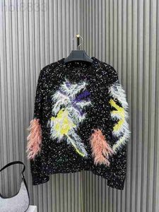 Женские свитера, дизайнерские новые весенние топы 2024 года, миланский подиум с круглым вырезом и длинным рукавом, элитный жаккардовый пуловер, одежда 7VHX