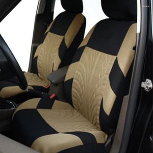 Car Seat Covers Automobiles Embroidery Beige Set Universal Fit Most Cars With Track Detail Styling Protector