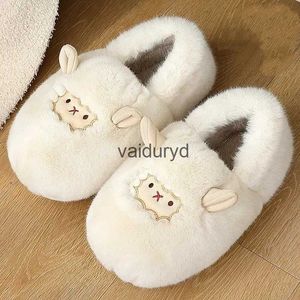 Scarpe da casa Pantofole da donna invernali Pantofole di cotone di pecora simpatico cartone animato Pantofole di peluche calde ispessite per la casa Scarpe da coppia antiscivolo per nuove donnevaiduryd