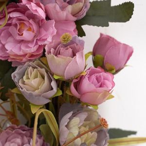 装飾的な花の牡丹の花輪30 30cm高品質ピンクプラスチック紫色の絹の布1PCS感謝祭/ハロウィーンブランド