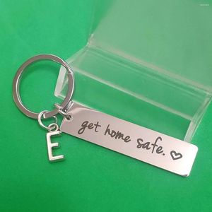 Keychains Keys Holder Valentine Couple Gift Personality Keyring Stainless Steel Creative A-z 26 Initials Birthday DIY Get Home Safe