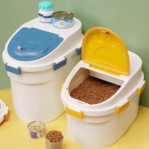 Alimentação 58kg balde nano caixa de arroz à prova de insetos umidade grão selado dispensador de comida de gato pet cão recipiente de armazenamento de alimentos suprimentos