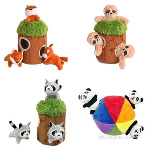 Toys 4 Pcs/Set Creative Tree House Pet Toys Interesting Hide Seek Dog Cat Toy Soft Stuffed Animal Toy Puppy Squeak Toys Pet Supplies