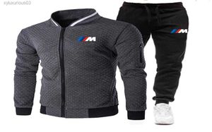 2023 Twopiece Sports Bmw Printed Men039s Jacket Pants Sweater Hooded Wear Casual Suit Men9012056