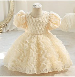 Vestidos de menina vestido infantil para crianças Primeira festa de casamento Bola de casamento Big Bow Bow White Summer Roupas