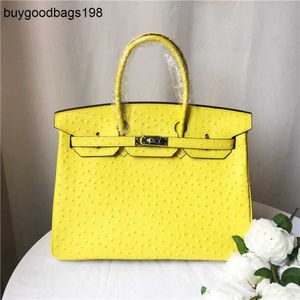 Designer Bags Birkis Handbags Ostrich Pattern Cow Leather Casual Womens Bag Fashion Portable Oneshoulder Messenger