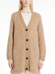 Futra damska Vneck Single Breasted Knitted Cardigan Coat 2022 NOWOŚĆ DAMI Casual Fashion Long Sleeve Kurtka na jesienną zimę