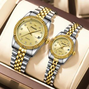 Wristwatches Top Watches For Men Women Luminous Calendar Gold Metal Analog Quartz Wristwatch Waterproof Business Mens Watch