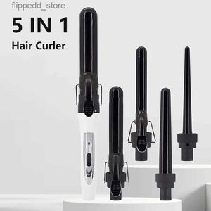 Curling Irons 5 İçinde 1 Saç Stilü Saç Tavuklar Silindirler Kıvırcık LED LED Seramik Saç Saç Körçü Çok Fonksiyonlu Stil Araçları Q231128