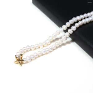 Łańcuchy naturalne perły słodkowodne okrągłe kształt izolacja luźne koraliki wykwintne uroki do biżuterii tworzących DIY Naszyjnik
