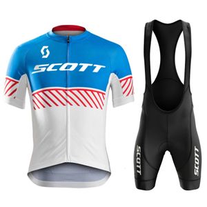 Bisiklet Jersey Setleri Scott Summer Sets Yol Bisikleti Gömlek Nefes Alabilir Spor Bisiklet Giyim MTB Giyim Binicilik Tekdüzen Erkekler Kısa Kollu 231127