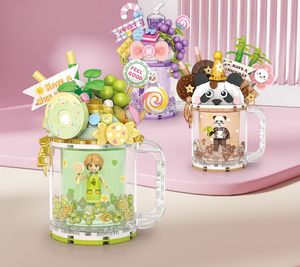 Princess Toy 235st Building Block Kid Creative Diy Toy Milk Tea Cup Model Accessories Girl Kit Doll Build Block Toy Action Figure Christmas Gift Toy for Girl