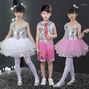 Stage Wear Girls Jazz Dance Dress Performs Costine Costumes Singers Spirt Top Modern Dancear For Kids1