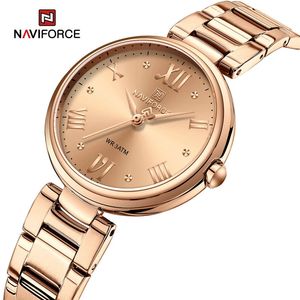 Kadın Saatleri Naviforce Kadın Saatleri Paslanmaz Çelik Bilezik Su Geçirmez Bayanlar Bilek Swatches Lüks Moda Kuvars Saat Relogio FEMININO 231128