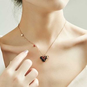 Pendant Necklaces Dome Cameras Cute Bear Necklaces Bow Mouse Anime Pendant Crystals Charm Titanium Steel Jewelry For Women Clavicle Chain 2022 Fashion AA230428