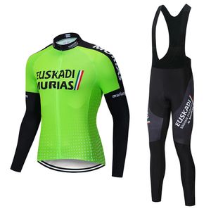 Jersey di riciclaggio Set 2024 Estate Euskaltel Manica Lunga Set Euskadi Abbigliamento Bici Da Strada Vestito Della Bicicletta Pant Maillot Ropa Ciclismo 231127