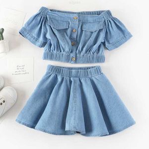 Kläderuppsättningar skjortor Baby Girls Kjol Girl Clothes Karge Dress for Cotton