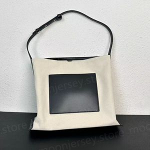 Borse a tracolla firmate Borsa in tela da donna alla moda con alta capacità Nero Bianco Stile minimalista 34x12x31 cm 25538