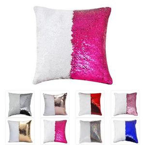 UPS 12 Colors Sequins Mermaid Pillow Case Cushion New Sublimation Magic Sequins Blank Pillow Cases Hot Transfer Printing DIY Personalized Gift 417