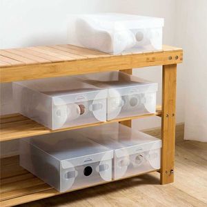 Förvaringsfack Ny s transparent låda fodral plast Es Stackbar Box Organizer Box Storage Shoe Rack W0428