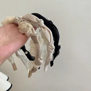 Grampos de cabelo moda tecido malha strass faixas geométricas para mulheres bonito e doce headbands banquete jóias acessórios