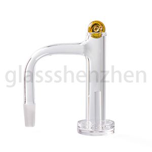 Full Weld Beveled Edge Contral Tower Smoking Quartz Banger Con 14mmOD Glass Universe Galaxy Space Terp Pillola Di Quarzo Di Marmo 16mmOD Chiodi Completamente Saldati Per Bong D'acqua