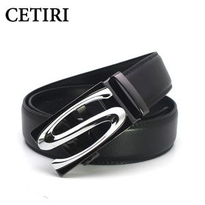 Bälten Cetiri Mens Belt Luxury Brand äkta läderspärrbälten för män S AUTOMATISKA BUCKLE COWHide Strap Formal Belt Cinto 140 cm 231128