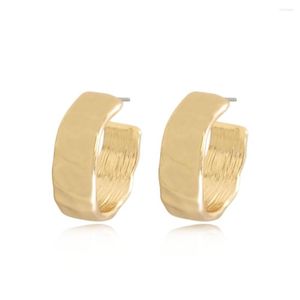 Hoop Earrings Arrivals Gold Color Hammered Effect For Women Girl Elegant Gorgeous Simple Casual Fashion Jewelry Accessory