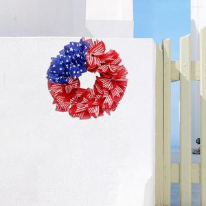 Dekorative Blumen, einzigartig, rot, weiß, blau, hängender Türkranz, auffällige Willkommensgirlande zum 4. Juli, schafft Atmosphäre