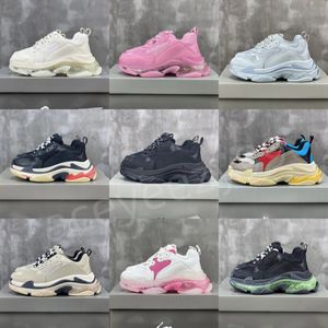 Paris Triple S Spor Sneakers Tasarımcı Ayakkabı Platform Spor Sneaker Mens Trainers Luxuryvclear taban siyah beyaz gri kırmızı pembe mavi kadın tenis rahat spor ayakkabıları