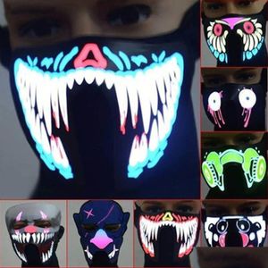 Máscaras de festa Halloween Dj Música LED Máscara Som Ativado Light Up para Dança Noite Equitação Patinação Masquerade XD20757 Drop Delivery H Dhwdu