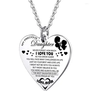 Hänge halsband partner dotter halsband smycken gåva inspirerande från mamma och pappa lämplig för döttrar barnbarn