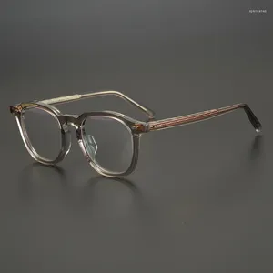 Montature per occhiali da sole Top Brand giapponese Stile classico Occhiali rotondi fatti a mano in acetato per uomo Donna Accessori per montature per occhiali ottici retrò