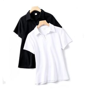 Рубашки, 2 шт./лот, женская одежда, женский топ с короткими рукавами, черно-белая футболка-поло для женщин, летняя рубашка-поло для девочек