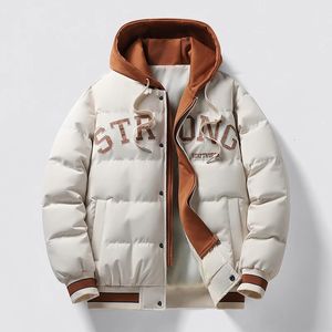 Piumino da uomo Parka Hip Hop Parka da uomo con cappuccio spesso caldo colorato cappotto a bolle giacca invernale 2023 uomo streetwear coreano nero vestiti piumini 231128