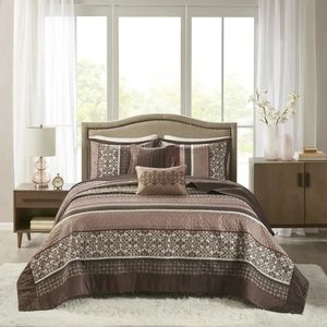 寝具セット5ピースJACQUARD BEDSPREADセットマットレストッパーベッドスプレッド