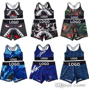 Designer Women Sports Tracksuits Summer Sexy Printed Short Set Outfits Two Pieces Jogger Suits Vest Shorts Suit Sportwear