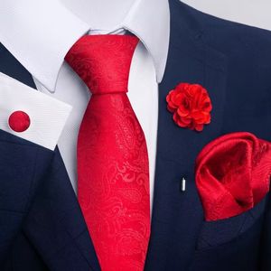 New Designer Men's 8cm Wedding Ties for Silk Jacquard Woven Men Necktie Ring Brooch Cufflinks Hanky Set Dibangu.tie Four Piece Set