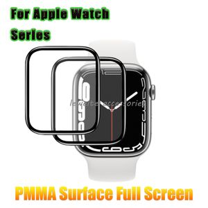 Mjukt glas för Apple Watch 8 7 6 SE 5 4 3 2 1 Ultra 8 49mm skärmskydd PMMA 3D Full film för IWatch Series 38mm 42mm 45mm 41mm 40mm 44mm