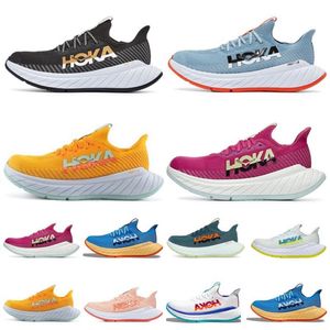 2023 Hoka One Carbon X3 Running Shoes Men Women Black Midnight Gold Radiant Yellow Fire Red Festival Fuchsia Bilowing Sail Mens Dames Trainers Sports sneakers 36-45
