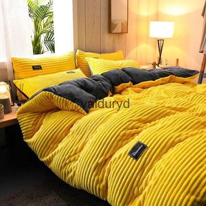 Conjuntos de cama Home Têxteis Set Duvet Capa Engrossar Flanela Inverno Quente Neve Fleece Folha Casos Twin Queen King Sizevaiduryd